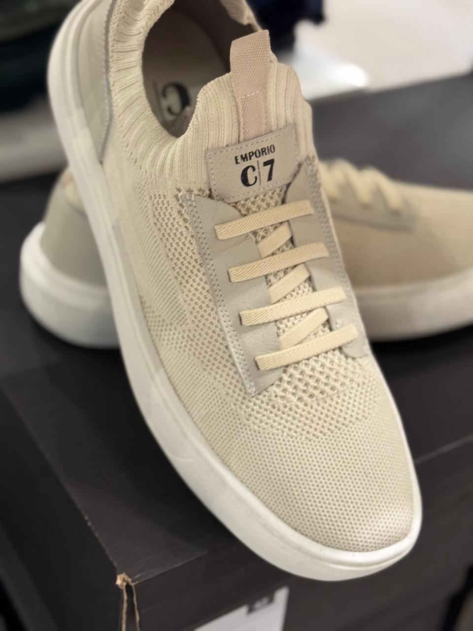 Tênis KNIT BEGE C7