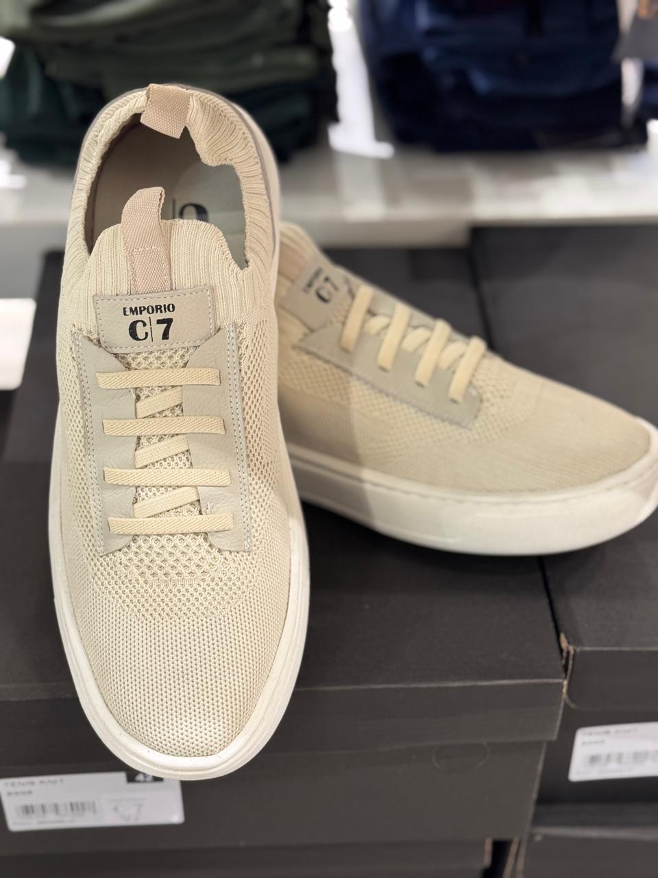 Tênis KNIT BEGE C7